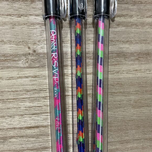 Artistic Decorated Black Ink Pens Set Of Three Different Color Combo's - Picture 3 of 3